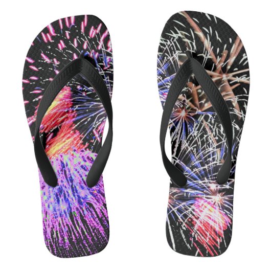 Vuurwerkvertoning, Patriottisch, Vakantie Volwasse Teenslippers (Voetbed)