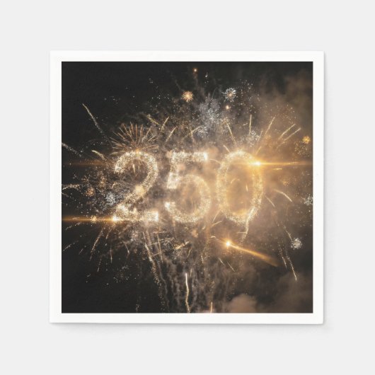 Vuurwerkviering 250e verjaardag servet (Voorkant)