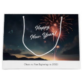 Vuurwerkviering Dark Sky Gelukkig Nieuwjaar Groot Cadeauzakje (Voorkant)