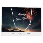Vuurwerkviering Dark Sky Gelukkig Nieuwjaar Groot Cadeauzakje (Achterkant)