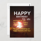 Vuurwerkviering met bedankbericht briefkaart (Voorkant / Achterkant)