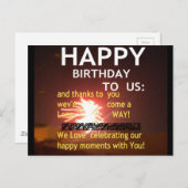 Vuurwerkviering met bedankbericht briefkaart (Voorkant / Achterkant)