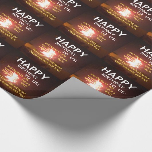 Vuurwerkviering met bedankbericht cadeaupapier (Hoek)