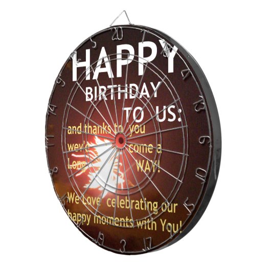 Vuurwerkviering met bedankbericht dartbord (Voorkant Rechts)