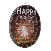 Vuurwerkviering met bedankbericht dartbord (Voorkant Links)