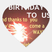 Vuurwerkviering met bedankbericht hart sticker (Voorkant)