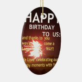 Vuurwerkviering met bedankbericht keramisch ornament (Rechts)