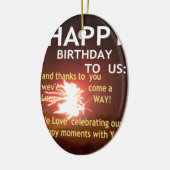 Vuurwerkviering met bedankbericht keramisch ornament (Links)