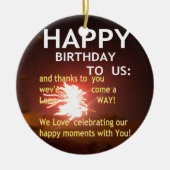 Vuurwerkviering met bedankbericht keramisch ornament (Voorkant)