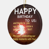 Vuurwerkviering met bedankbericht keramisch ornament (Links)