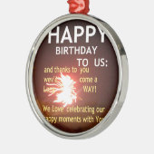 Vuurwerkviering met bedankbericht metalen ornament (Links)