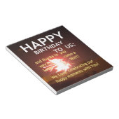 Vuurwerkviering met bedankbericht notitieblok (Schuin)