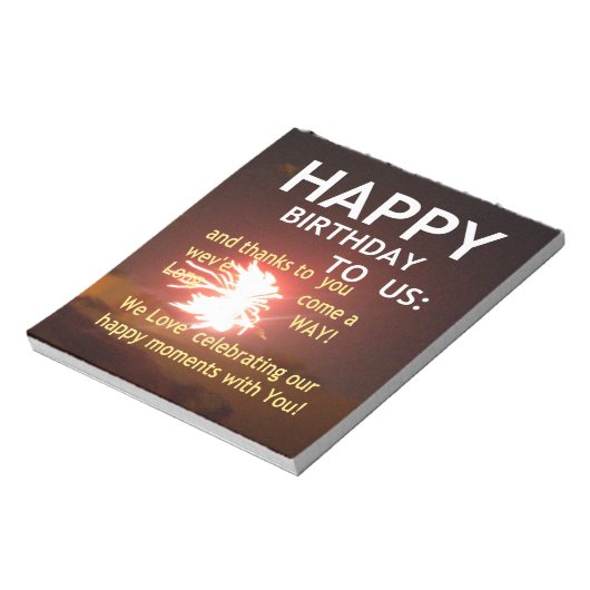 Vuurwerkviering met bedankbericht notitieblok (Linkerzijde)