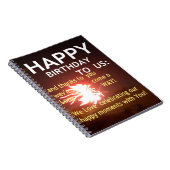 Vuurwerkviering met bedankbericht notitieboek (Rechterzijde)