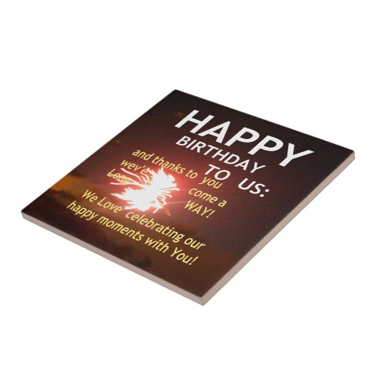 Vuurwerkviering met bedankbericht tegeltje (Zijkant)