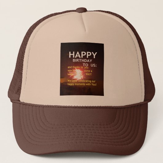 Vuurwerkviering met bedankbericht trucker pet (Voorkant)