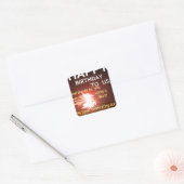 Vuurwerkviering met bedankbericht vierkante sticker (Envelop)