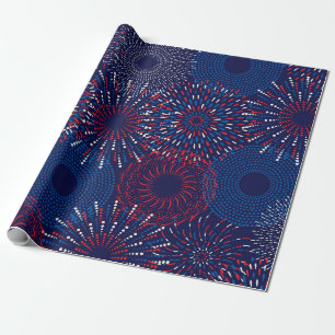 Vuurwerkviering met patriottische inslag cadeaupapier