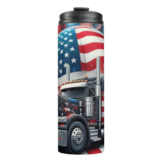 Vuurwerkviering Patriotic Truck Eagle Thermosbeker (Voorkant)