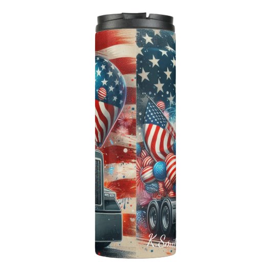 Vuurwerkviering Patriotic Truck Thermosbeker (Achterkant)