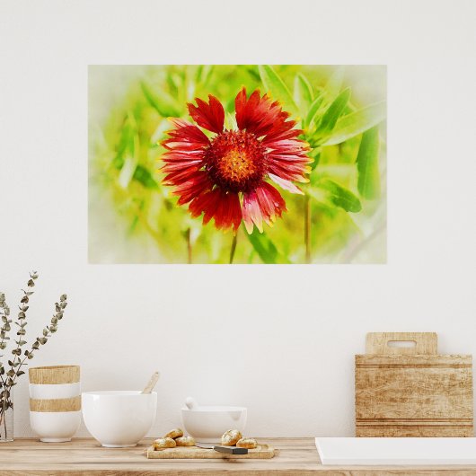 Vuurwiel Deken Wildflower Art Poster (Keuken)