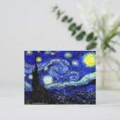 vVan Gogh Sterrennacht Fine Art Briefkaart (Staand voorkant)