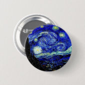 vVan Gogh Sterrennacht Fine Art Ronde Button 5,7 Cm (Voorkant /achterkant)