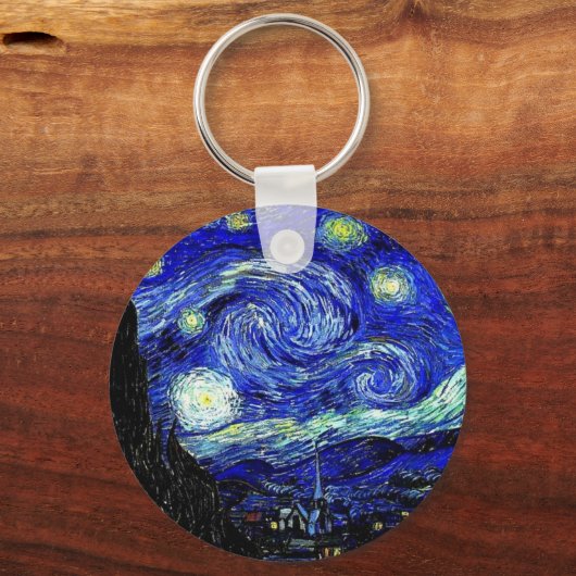 vVan Gogh Sterrennacht Fine Art Sleutelhanger (Voorkant)