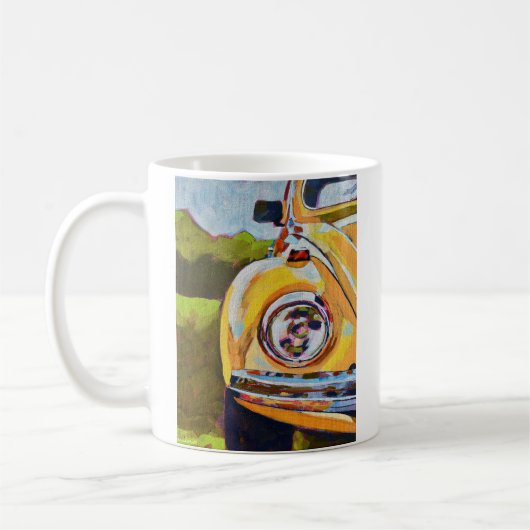 VW Bug Painting - Gift for VW Bug Lovers Koffiemok (Links)