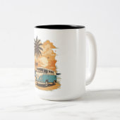  VW Bus Koffie Mok – Retro Beach Sunset Van (Voorkant rechts)