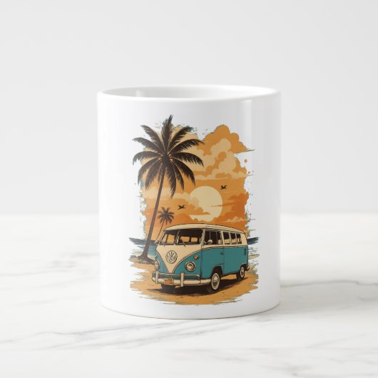  VW Bus Speciale Mok – Retro Beach Sunset (Voorkant)