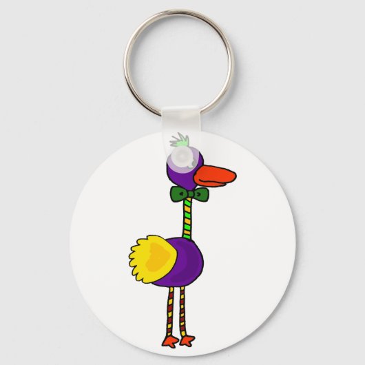 VW-Colorful Funny Dodo Bird Cartoon Sleutelhanger (Voorkant)