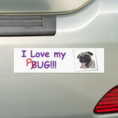 VW Fawn Pug Bumpersticker (Op auto)