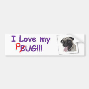 VW Fawn Pug Bumpersticker