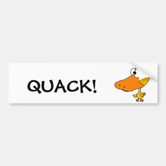 VW- Funny Big Headed Duck Cartoon Bumpersticker (Voorkant)