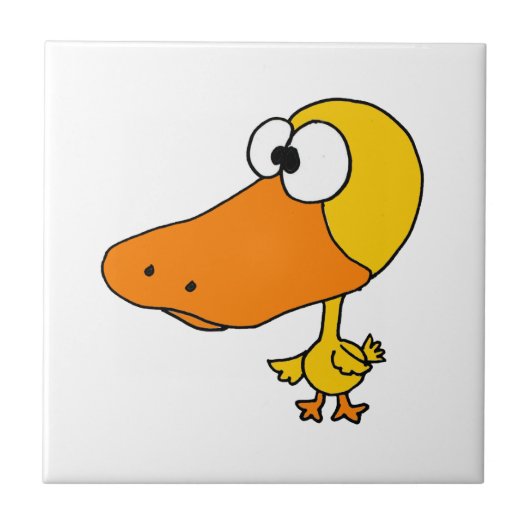 VW- Funny Big Headed Duck Cartoon Tegeltje (Voorkant)