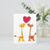 VW- Funny Giraffe Love Cartoon Briefkaart (Staand voorkant)
