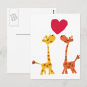 VW- Funny Giraffe Love Cartoon Briefkaart (Voorkant / Achterkant)