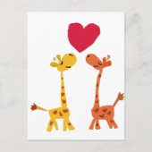 VW- Funny Giraffe Love Cartoon Briefkaart (Voorkant)