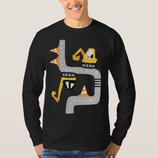 VXLS Bouwtruck Graafmachine Betonmenger D T-shirt (Voorkant)