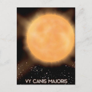 VY Canis Majoris Sun poster ruimtekunst. Briefkaart