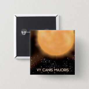 VY Canis Majoris Zon ruimte kunstposter. Vierkante Button 5,1 Cm
