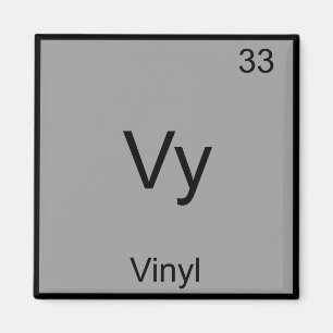 Vy - Vinyl Grappige Chemie Element Symbool T-Shirt Magneet