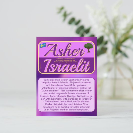 Vykort — Asher Briefkaart (Staand voorkant)