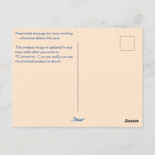 Vykort — Connect, Airplane Briefkaart (Achterkant)