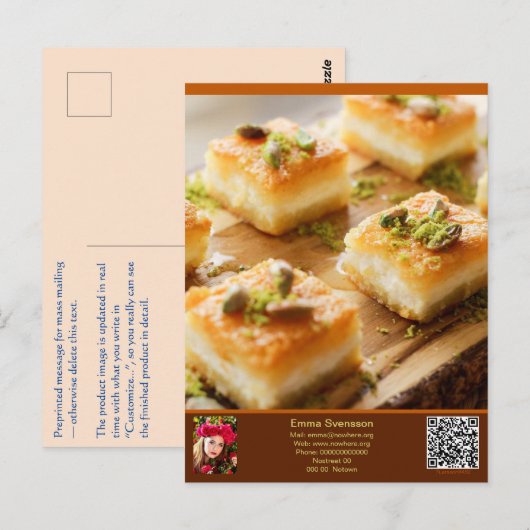 Vykort — Connect, Food Briefkaart (Voorkant / Achterkant)