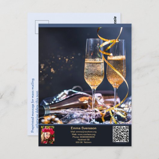 Vykort — Connect, Party Briefkaart (Voorkant / Achterkant)