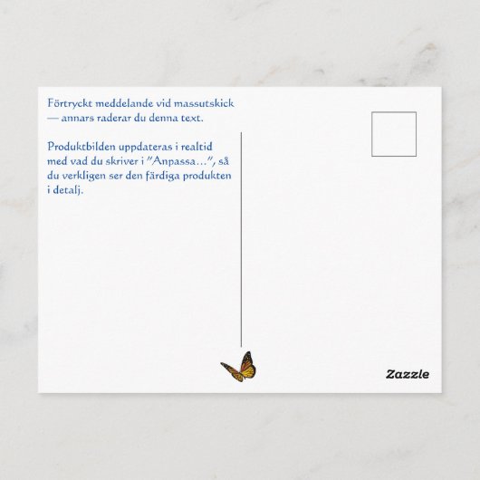 Vykort — Frihetens dörr Briefkaart (Achterkant)