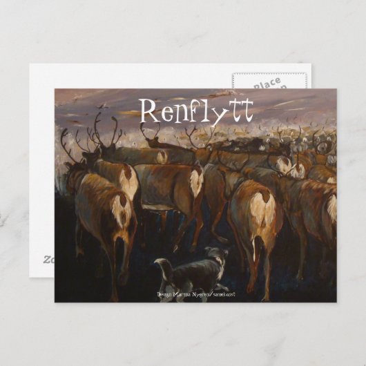 Vykort med samisk ontwerp briefkaart (Voorkant / Achterkant)