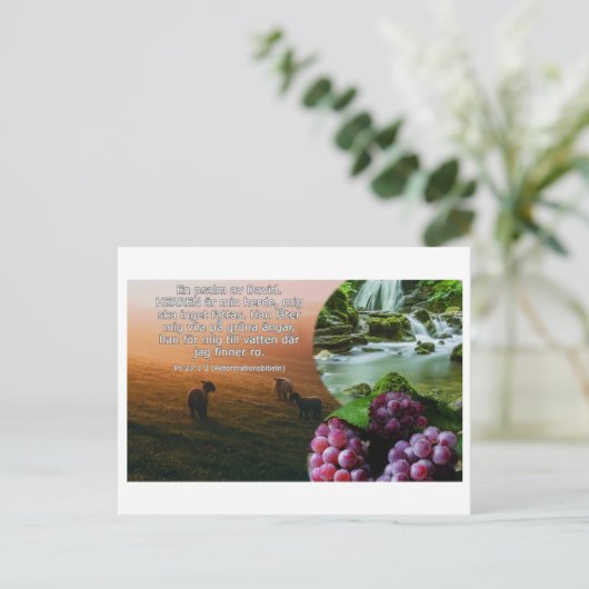 Vykort - Psalm 23: 1-2 Briefkaart (Staand voorkant)